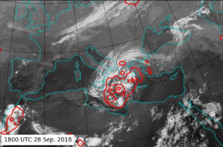 Medicane Zorbas precipitation, source: Portmann et al, EGU, 2019